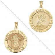 Wrestling   Saint Christopher Doubledside Sports Medal  EXCLUSIVE 