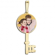 Round Key  Photo Pendant Picture Charm