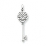 Sterling Silver CZ Key Pendant