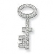 Sterling Silver CZ Key Slide