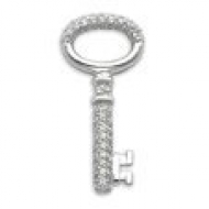 Sterling Silver CZ Key Slide