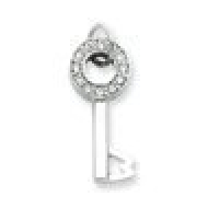 Sterling Silver CZ Key Charm Pendant