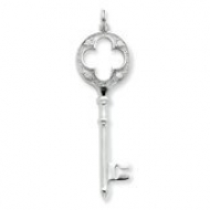 Sterling Silver CZ Key Pendant