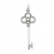 Sterling Silver CZ Key Pendant