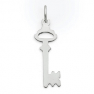 Sterling Silver CZ Key  Charm Pendant