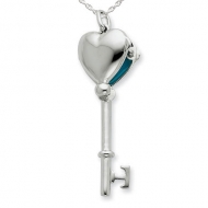 Sterling Silver  Key  Heart Picture Locket