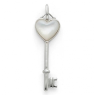 Sterling Silver Onyx Key Pendant