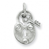 Sterling Silver Heart and Key Charms