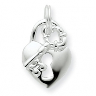 Sterling Silver Heart and Key Charms