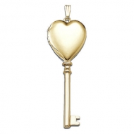 Solid 14K Yellow Gold  Sweetheart KEY  Locket