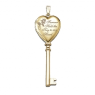 Solid 14K Yellow Gold  Key to My Heart  KEY Locket