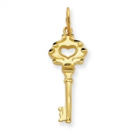 14K Key Pendant or Charm  Yellow or White Gold 