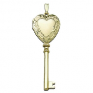 Solid 14K Yellow Gold KEY Locket