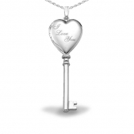 Sterling Silver  I Love You  KEY Locket