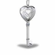 Sterling Silver KEY Heart Locket