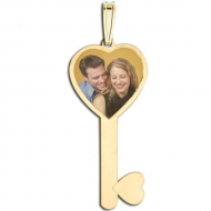 Heart Key  Photo Pendant Picture Charm