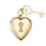 Solid 14K Yellow Gold Locket and Key