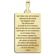 Rectangle with  Lord s Prayer  Block Pendant