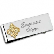 Fleur de Lis Two Tone Money Clip