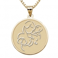Mother with Two Sons   Round Pendant