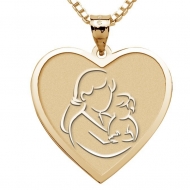 Mother and Son   Heart Pendant
