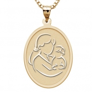 Mother and Son   Oval Pendant