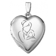 14k White Gold  Mom and Daughter   Locket