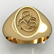 Mother and Son Oval Shaped  Mother s Ring 