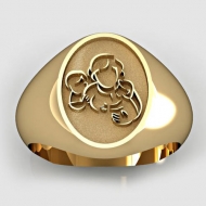 Mother with Son and Daughter Oval Shaped  Mother s Ring 
