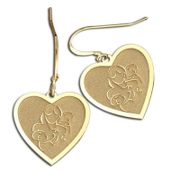 Mother with Two Sons Heart Shaped Earrings  w  Kidney Wire 