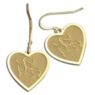 Mother w  Son and Two Daughters Heart Shaped Earrings  w  KidneyWire 