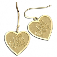 Mother with Three Daughters Heart Shaped Earrings  w  KidneyWire 