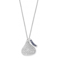 14K White Gold Hershey s Kiss 3D Pendant with Diamonds   Chain