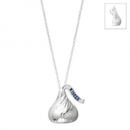 Sterling Silver Hershey s Kiss Flat Back Pendant with Chain