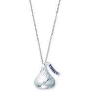 Sterling Silver Hershey s Kiss 3D Pendant with Chain