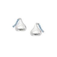 Sterling Silver Hershey s Kiss Flat Back Stud Earrings