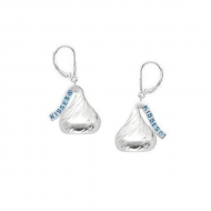 Sterling Silver Hershey s Kiss Flat Back Leverback Earrings
