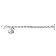 Sterling Silver Hershey s Kiss Bracelet w  1 3D Kiss Charm