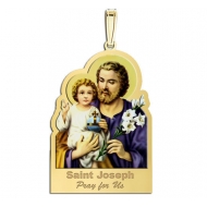 Saint Joseph Outlined Medal  Color EXCLUSIVE 