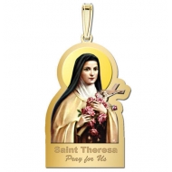 Saint Theresa Outlined Medal  Color EXCLUSIVE 