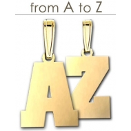 Block Outlined Initial Pendant A Z