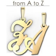 Script Outlined Initial Pendant A Z