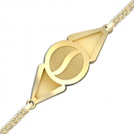 Round with Triangle Ends Bracelet Logo Jewelry w  Curb Chain