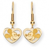 Disney Mickey Mouse Heart Dangle Shepherd Hook Earrings