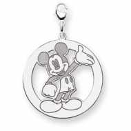 Sterling Silver Disney Waving Mickey Mouse Lobster Clasp Charm