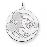 Sterling Silver Disney Mickey Mouse Round Charm