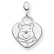 Sterling Silver Disney Winnie the Pooh Lobster Clasp Heart Charm