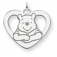 Sterling Silver Disney Winnie the Pooh Large Heart Charm