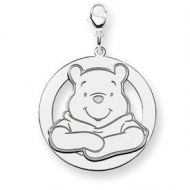 Sterling Silver Disney Winnie the Pooh Large Two Layer Round Charm