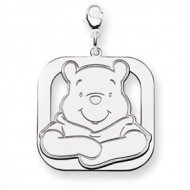 Sterling Silver Winnie the Pooh Large Lobster Clasp Two Layer Charm